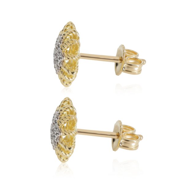 114556 sv David Yurman Starburst Diamond Stud Earrings in18 Karat Yellow Gold 014 Ctw