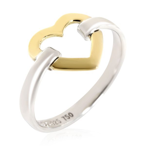 114567 pv Tiffany Co Open Heart Ring in 18kt Gold Sterling Silver