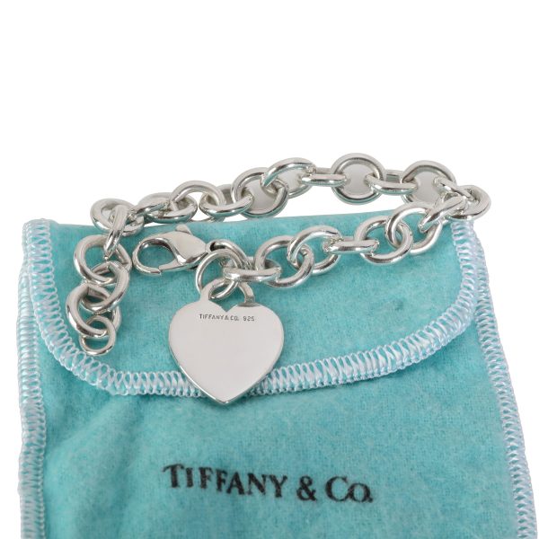 114592 box Tiffany Co Charm Bracelet with Heart Tag in Sterling Silver