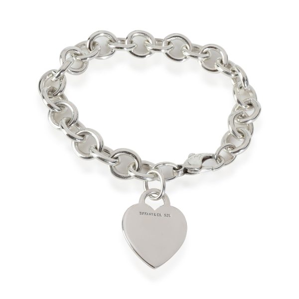 114592 bv Tiffany Co Charm Bracelet with Heart Tag in Sterling Silver