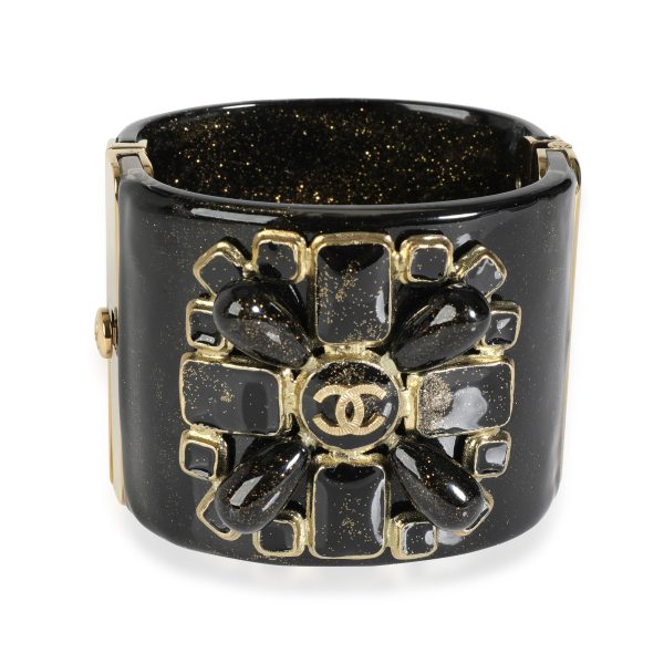 Chanel CC Gripoix Cuff Bracelet with Embellished Resin Chanel CC Gripoix Cuff Bracelet with Embellished Resin