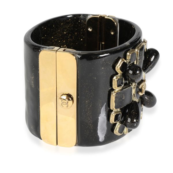 114636 sv b26633de 8286 4a0e b1ce 38d76a025acd Chanel CC Gripoix Cuff Bracelet with Embellished Resin