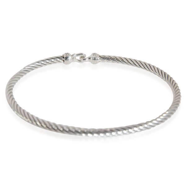 114728 clasp David Yurman Petite Pave Diamond Bangle in Sterling Silver 005 CTW