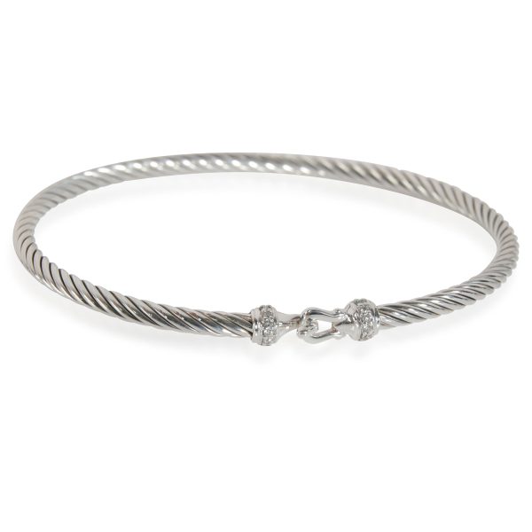 David Yurman Petite Pave Diamond Bangle in Sterling Silver 005 CTW David Yurman Petite Pave Diamond Bangle in Sterling Silver 005 CTW