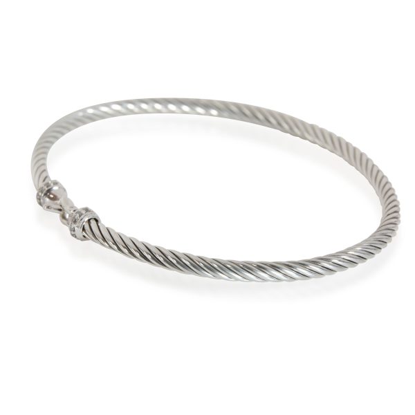 114728 sv David Yurman Petite Pave Diamond Bangle in Sterling Silver 005 CTW