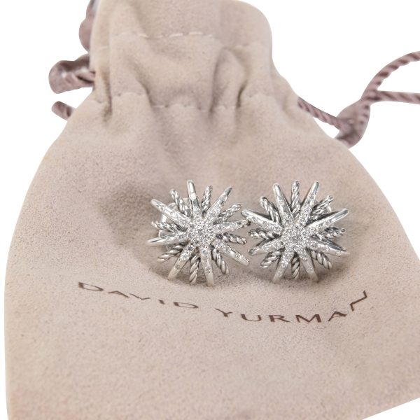 114750 box David Yurman Starburst Diamond Earrings in Sterling Silver 039 CTW