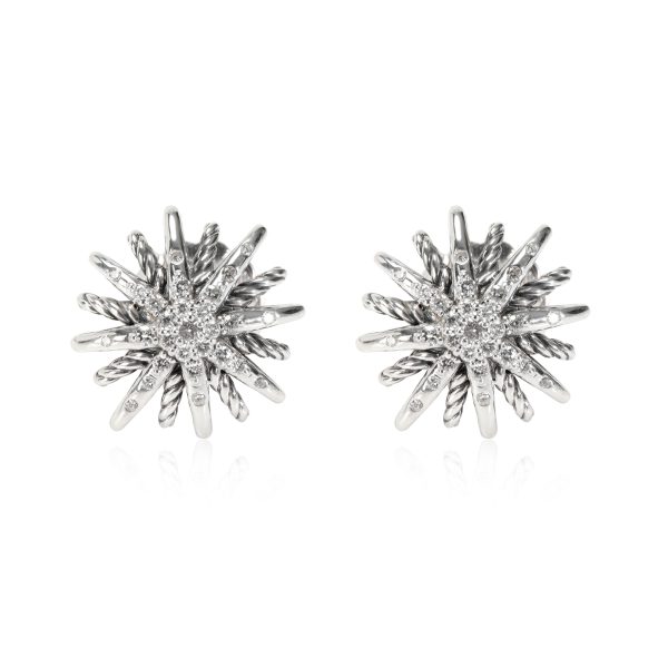 David Yurman Starburst Diamond Earrings in Sterling Silver 039 CTW David Yurman Starburst Diamond Earrings in Sterling Silver 039 CTW