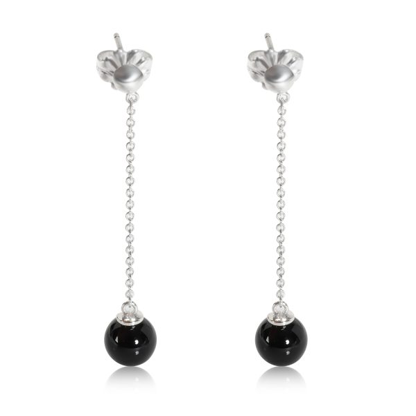 Tiffany Co Chain Drop Earring With Onyx in Sterling Silver Tiffany Co Chain Drop Earring With Onyx in Sterling Silver