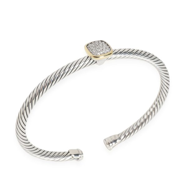 114833 bv David Yurman Noblesse Diamond Cuff in 18K Yellow GoldSterling Silver 015 CTW