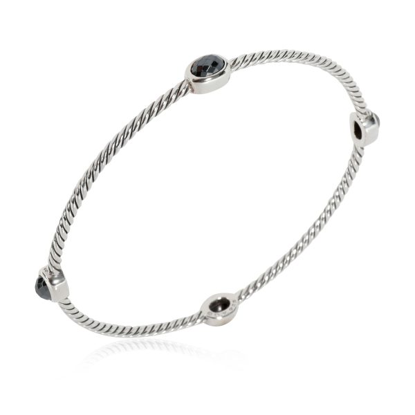 114864 pv David Yurman Hematite Station Bangle in Sterling Silver