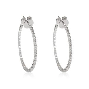 Diamond Inside Outside Hoop Earring in 18k White Gold 030 CTW Chanel Matelasse Clutch Bag Pink