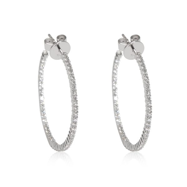 Diamond Inside Outside Hoop Earring in 18k White Gold 030 CTW Diamond Inside Outside Hoop Earring in 18k White Gold 030 CTW