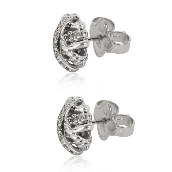 114928 sv fa78276b cc91 4083 9d1b 7a7aa06f0751 David Yurman Crossover Diamond Stud Earring in Sterling Silver 022 CTW