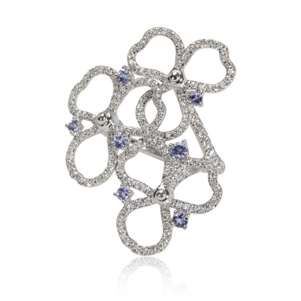 Tiffany Co Paper Flowers Tanzanite And Diamond Ring in Platinum 05 CTW Tiffany Co Paper Flowers Tanzanite And Diamond Ring in Platinum 05 CTW