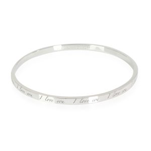 Tiffany Co Notes I Love You Bangle in Sterling Silver BALENCIAGA The City Handbag Fuchsia Pink