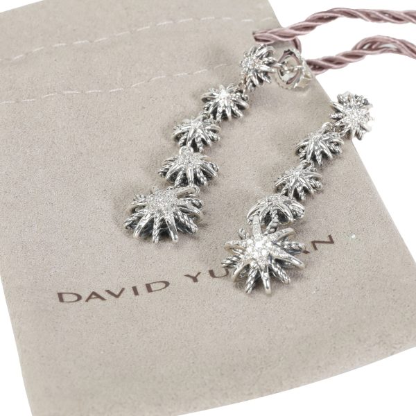 114966 box David Yurman Starburst Drop Earrings in Sterling Silver 034 CTW