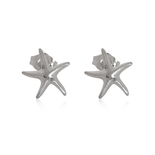 NaHoku Diamond Starfish Earrings in 14k White Gold 003 CTW NaHoku Diamond Starfish Earrings in 14k White Gold 003 CTW