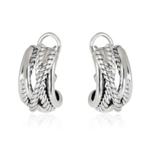 David Yurman Crossover J Hoop Earring in Sterling Silver Cart