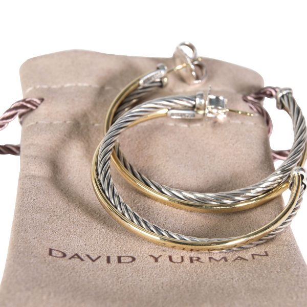 115120 box David Yurman Crossover Hoop Earring in 18K GoldSterling