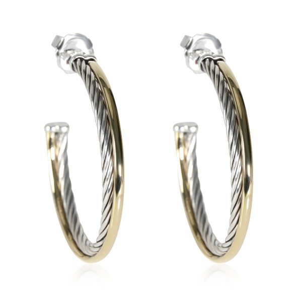 David Yurman Crossover Hoop Earring in 18K GoldSterling David Yurman Crossover Hoop Earring in 18K GoldSterling