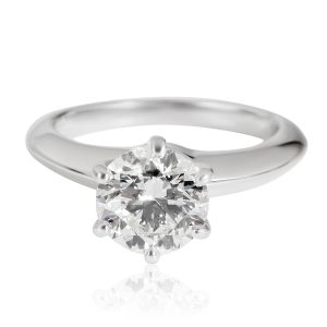 Tiffany Co Diamond Engagement Ring in Platinum G SI1 116 CTW Celine Luggage Micro Shopper Tote Bag Leather Handbag Black