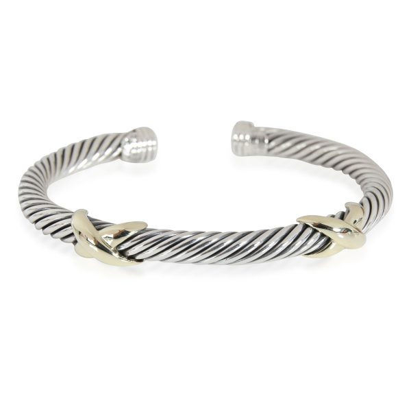 David Yurman X Cuff in 14K GoldSterling David Yurman X Cuff in 14K GoldSterling