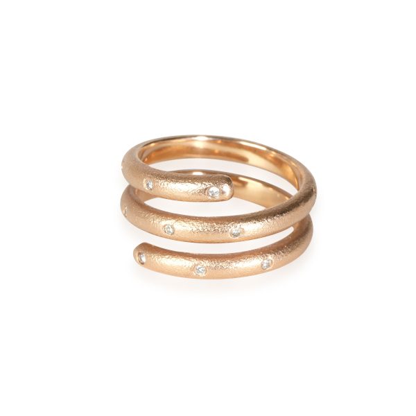 myGemma Spiral Burnished Diamond Ring in 18k Rose Gold 005 CTW