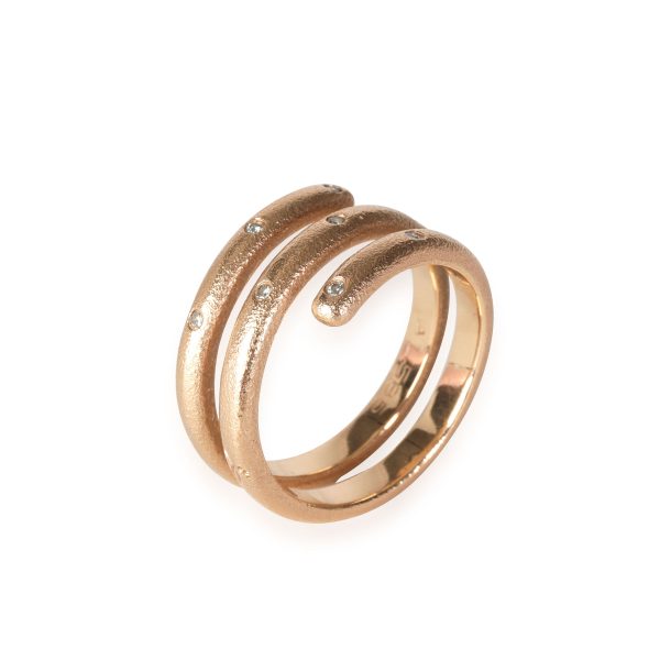 Rings Spiral Burnished Diamond Ring in 18k Rose Gold 005 CTW