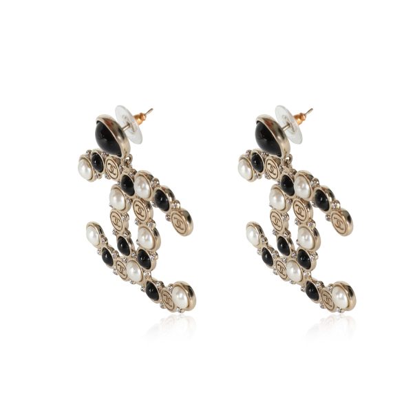 115188 sv Chanel 2019 Faux Pearl Strass CC Drop Earrings