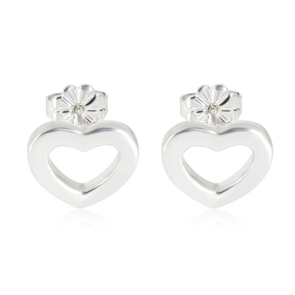 Tiffany Co Open Heart Stud Earrings in Sterling Silver Tiffany Co Open Heart Stud Earrings in Sterling Silver