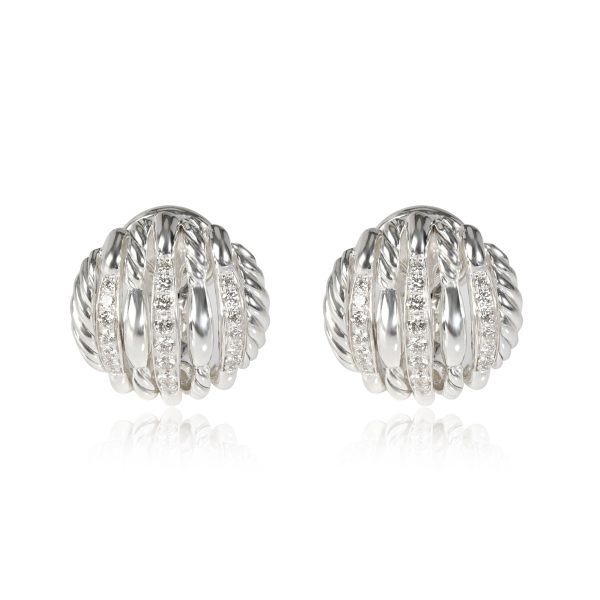 David Yurman Tides Diamond Earrings in Sterling Silver 054 CTW David Yurman Tides Diamond Earrings in Sterling Silver 054 CTW