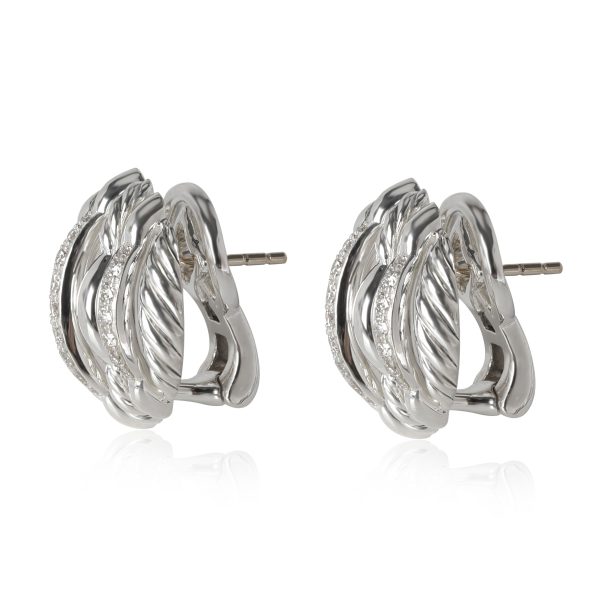 115342 sv 6edca36d 5b74 49b8 9d4f d099ee1bc1de David Yurman Tides Diamond Earrings in Sterling Silver 054 CTW