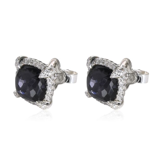 115345 sv 9f3fcd8d 0e46 4e99 acd8 4906299c5c8b David Yurman Chatelaine Black Orchid Diamond Earrings in Sterling Silver 029CTW