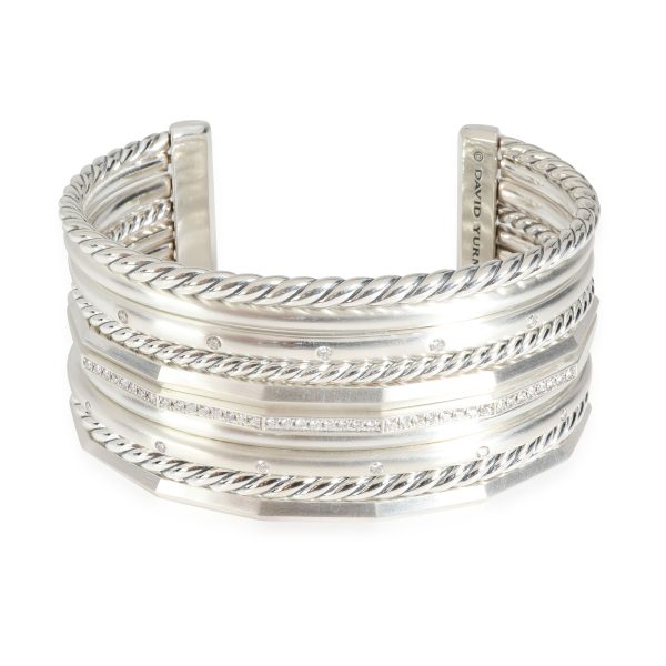 David Yurman Stax Diamond Cuff in Sterling Silver 063 CTW David Yurman Stax Diamond Cuff in Sterling Silver 063 CTW