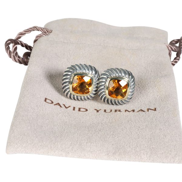 115366 box David Yurman Citrine Earrings in Sterling Silver 14K Yellow Gold