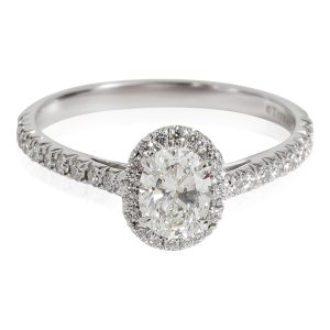 Tiffany Co Soleste Diamond Engagement Ring in Platinum H VVS2 070 Ruby Halo Ring in 18K White Gold with Diamonds 028 CTW