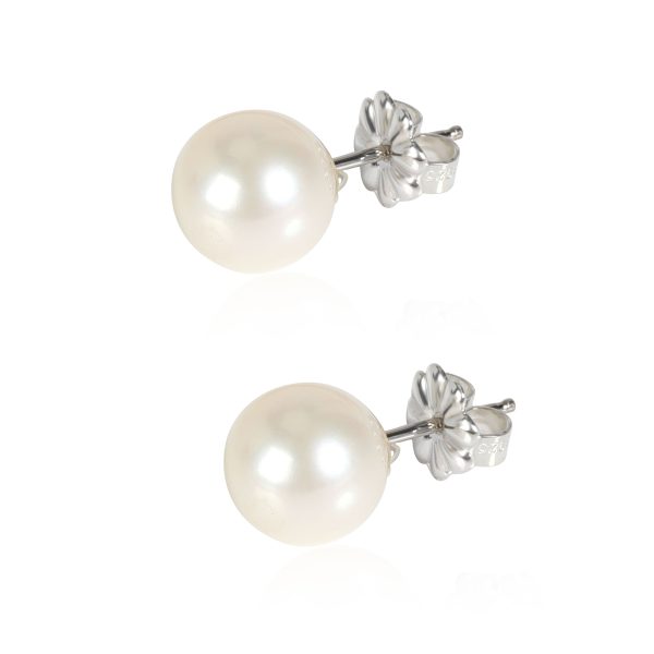 115464 sv Tiffany Co Ziegfeld Pearl Stud Earrings in Sterling Silver