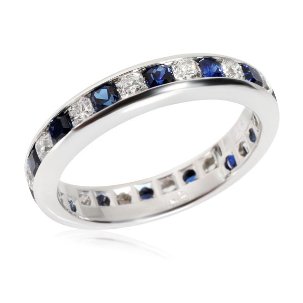 115811 pv Tiffany Co Lucida Sapphire Diamond Band in Platinum 070 CTW