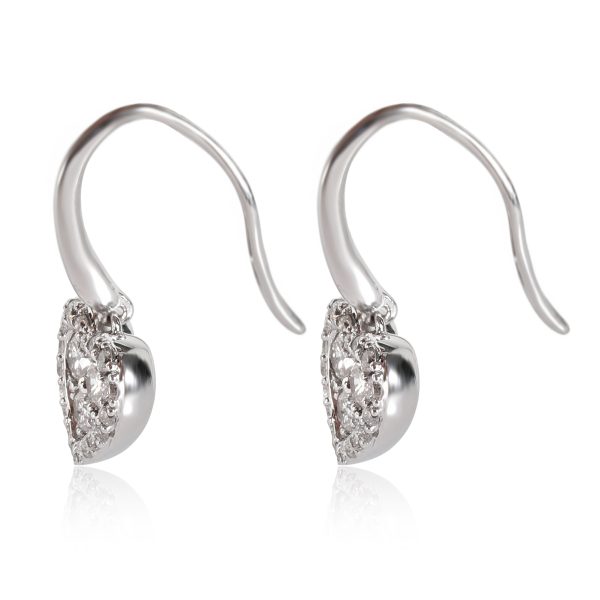 115815 bv Heart Drop Diamond Earrings in 18k White Gold 1 CTW