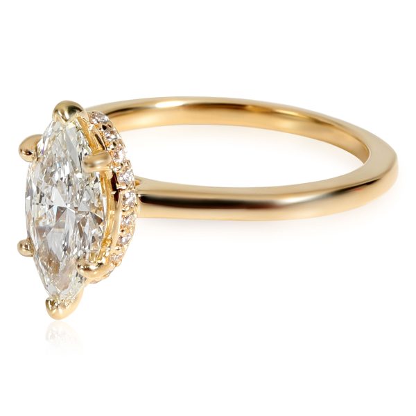 Yellow Gold Solitaire Ring Ritani Marquise Diamond Engagement Ring in 18k Yellow Gold I VVS2 138 CTW