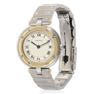 Cartier Santos Ronde 8192 Womens Watch in 18kt Stainless SteelYellow Gold Louis Vuitton Dune Zippy Wallet Long Wallet Monogram Beige