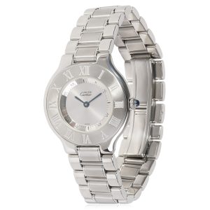 Cartier 21 1330 Womens Watch in Stainless Steel Vera Wang Love Diamond Engagement Ring in 14K White Gold 100 CTW