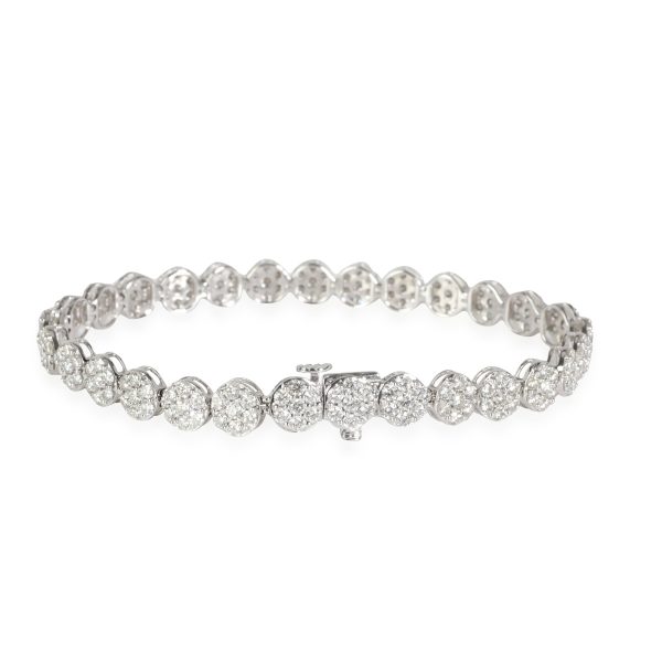 116067 bv Diamond Cluster Bracelet in 14k White Gold 435 CTW