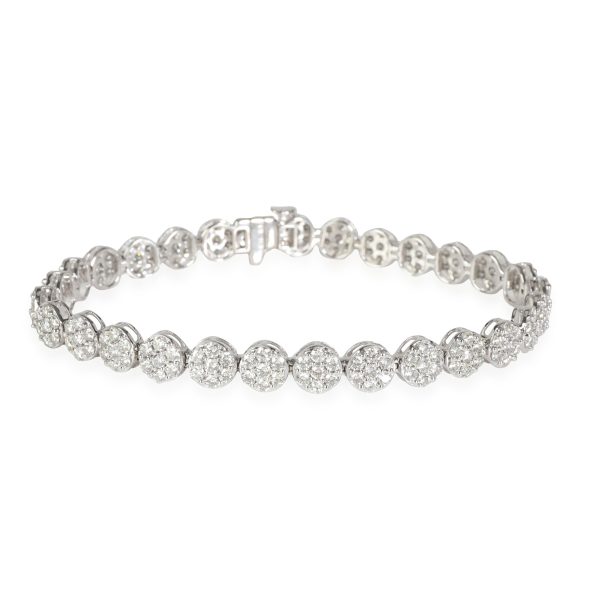 Diamond Cluster Bracelet in 14k White Gold 435 CTW Diamond Cluster Bracelet in 14k White Gold 435 CTW