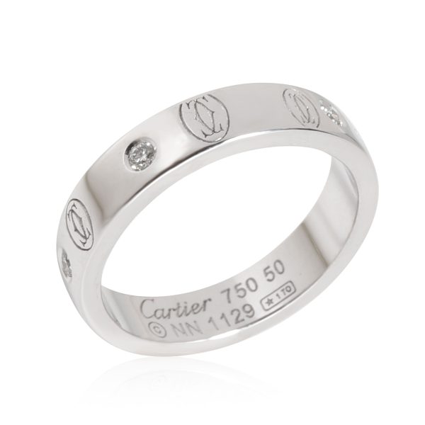 116120 pv Cartier Logo de Cartier Diamond Ring in 18k White Gold 010 CTW