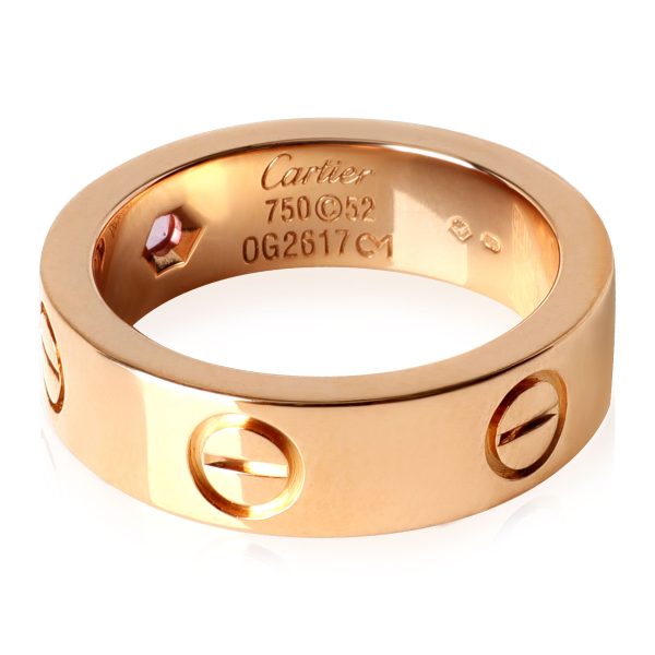 Rose Gold Ring Cartier LOVE Sapphire Ring in 18K Rose Gold Pink