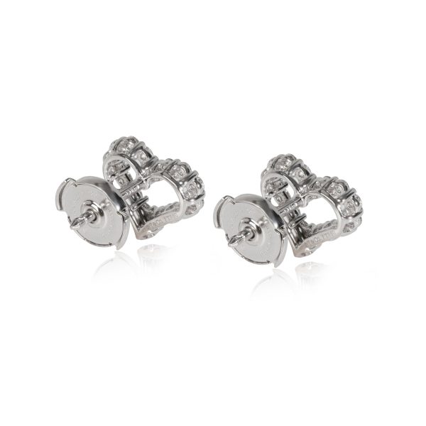 116201 bv Tiffany Co Heart Diamond Stud Earring in Platinum 057 CTW