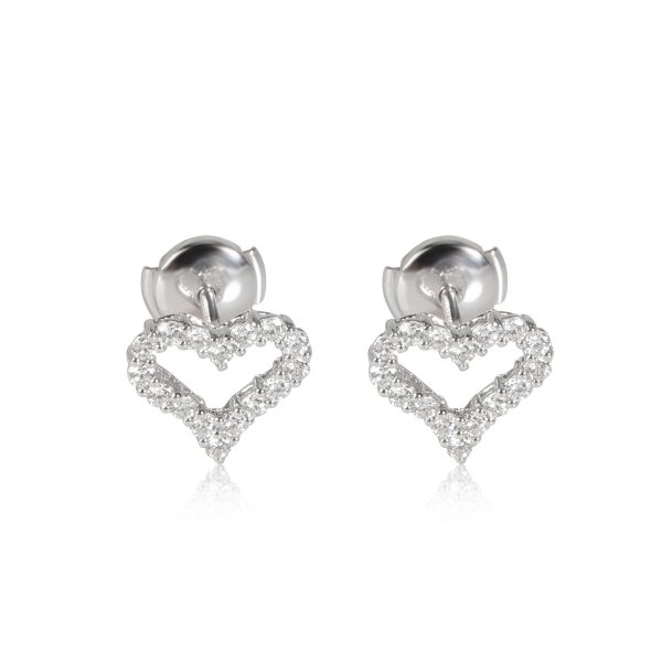 Tiffany Co Heart Diamond Stud Earring in Platinum 057 CTW Tiffany Co Heart Diamond Stud Earring in Platinum 057 CTW