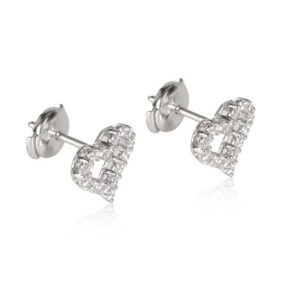 116201 sv Tiffany Co Heart Diamond Stud Earring in Platinum 057 CTW