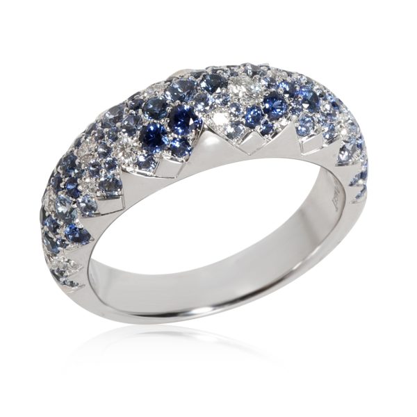 Piaget Sapphire Diamond Ring in 18k White Gold Blue 021 CTW Piaget Sapphire Diamond Ring in 18k White Gold Blue 021 CTW